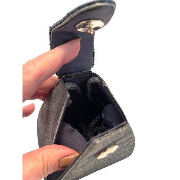 Bridal Formal Evening Hand Bag Purse Shoulder Clutch Beaded Strap Flap Closure - Picture 4 of 16